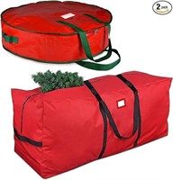 Christmas Rolling Tree And Wreath Storage Bags