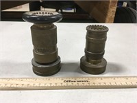Two Brass Firehose Nozzles