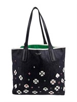 Kate Spade New York Blue Leather Floral Print Tote