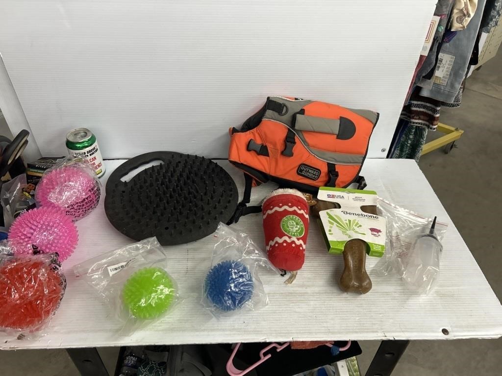 Dog toys and care supplies