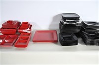 Large Lot Plastic Dining Ware - Most New