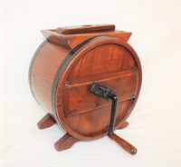 Oak barrel butter churn,