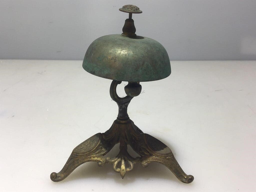 Antique Brass Hotel Desk Bell