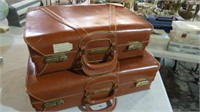 PAIR LEATHER VINTAGE SUITCASES