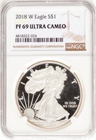 Coin 2018-W  American Silver Eagle NGC PF69UC