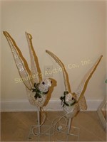 2 outdoor lighted doves 26"h