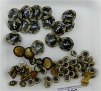 TRAY: APPROX. 50 ENAMEL BUTTONS