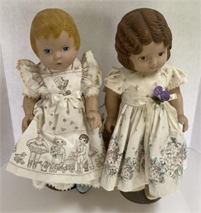 Vinyl Victorian Style Dolls with Stands,