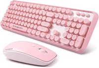 Pink Wireless Keyboard Mouse Combo, 2.4GHz Wireles