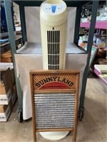 Tower fan and washboard