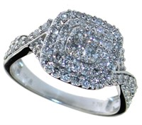 10kt Gold Cushion Cut 1.00 ct Natural Diamond Ring