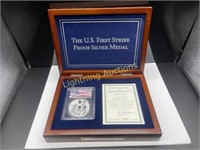 "THE U.S. FIRST STRIKE PROOF SILVER MEDAL" COIN