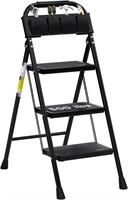3 Step Ladder EFFIELER Folding  500 lbs Sturdy