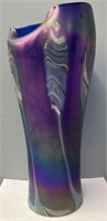 Iridized Art Glass Vase in manner Emanuel Loetz