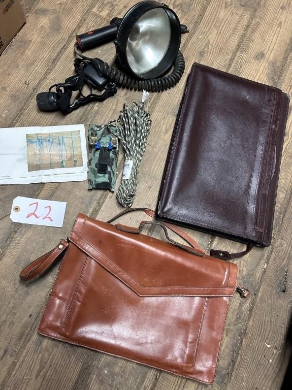 LEATHER BUSINESS CASES ,ROPE & SPOT LIGHT LOT