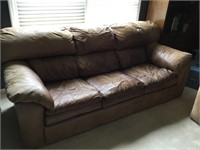Caramel Colored Leather Sofa
