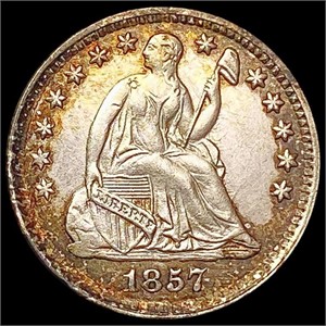 1857 Seated Liberty Half Dime CHOICE AU