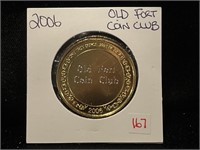 2006 OLD FORT COIN CLUB 1 TROY OZ FINE SILVER 50TH