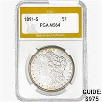 1891-S Morgan Silver Dollar PGA MS64