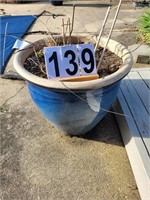 Blue Ceramic Flower Pot 18 1/2 X 22