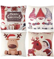 THROW PILLOW COVERS 18X18 SET OF 4 FOR CHRISTMAS