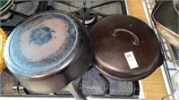 Lidded number eight, cast iron chicken pan