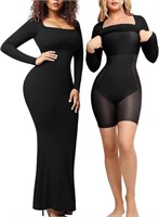 POPILUSH SHAPER DRESS BODYCON MAXI DRESSES BUILT