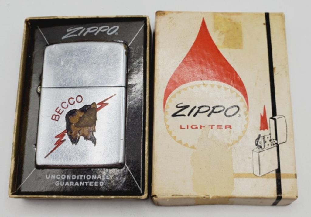 (K) Zippo "Becco" Lighter in Original Box