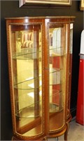 Antique Curved Glass Curio Cabinet