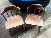 Two wood chairs