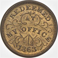 1863 Oliver Boutwell Miller Civil War Token NY 890