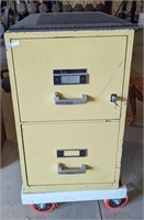 Locking 2-Drawer Filing Cabinet on Rolling Cart