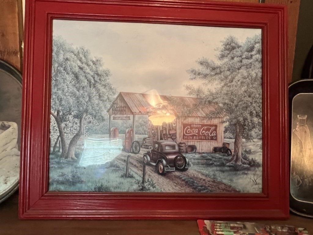COCA COLA PRINT OF OLD GAS STATION