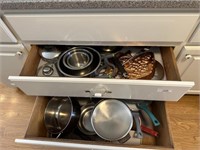 Everything in  two drawers in kitchen