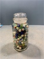 Jar of marbles 9” tall
