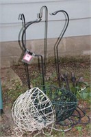 OUTSIDE DÉCOR:  FLOWER BASKETS, SHEPARD HOOKS