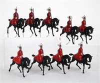 NINE BRITAIN LEAD SOLDIERS ON HORSES