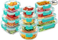 VERONES 24 Pieces Glass Food Storage Containers