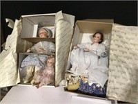 (2) Lot of Porcelain Dolls in Box Ashton