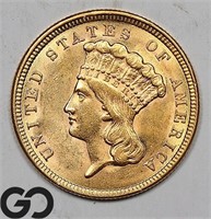 1854 $3 Gold Piece, Princess Gold