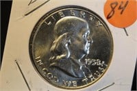 1958-D Uncirculated Franklin Half Dollar