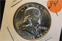 1958-D Uncirculated Franklin Half Dollar