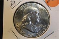 1960-D Uncirculated Franklin Silver Half Dollar