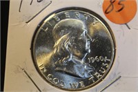 1960 Uncirculated Franklin Silver Half Dollar