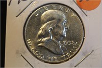 1958 Uncirculated Franklin Silver Half Dollar