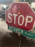 Shop/Warehouse-30"STOP sign & Beaver Place sign