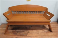 Vintage Rustic Carriage Bench - Solid 16 x 44"