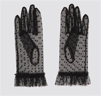 Sz M Zara Black Lace Gloves