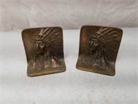 Brass Indian Head Bookends