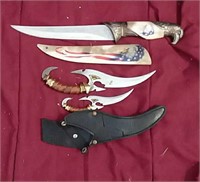 3 knives - 1 American Eagle ~7.5in blade with